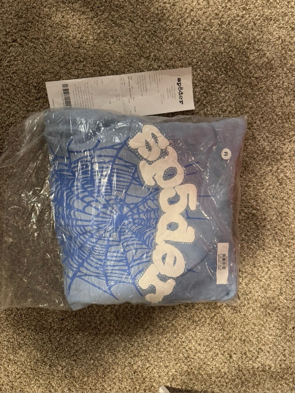 Light Blue Graphic Hoodie with Web Design